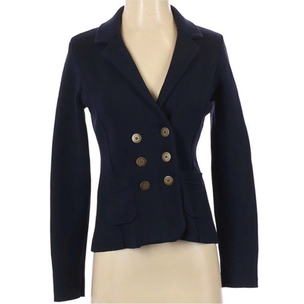 Ann Taylor LOFT blazer blue textured